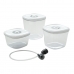 Kit com 3 Potes Herméticos Para Vácuo + Mangueira de Sucção